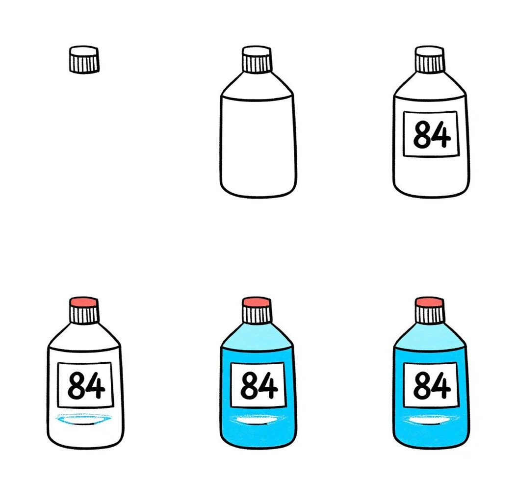 84消毒液簡(jiǎn)筆畫(huà) 如何用簡(jiǎn)單線條表達(dá)清潔的力量
